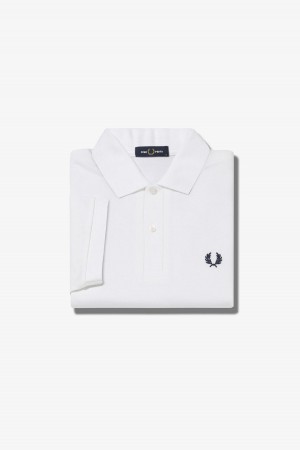 Fred Perry M6000 Fred Perry Shirt Herre Hvite Marineblå | ZNOMJ51218