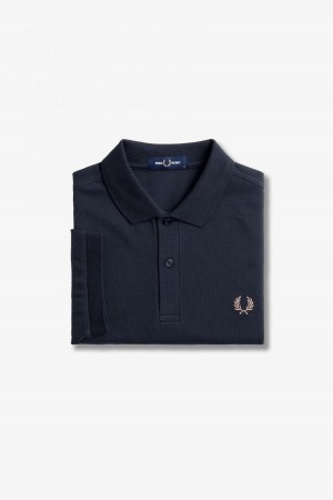 Fred Perry M6000 Fred Perry Shirt Herre Marineblå Mørke Rosa | NOXMI82874