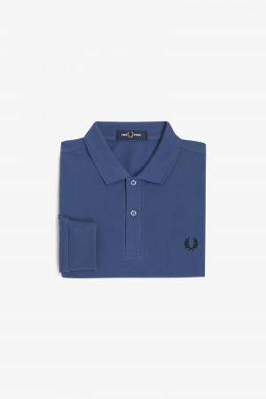 Fred Perry M6006 Fred Perry Shirt Herre Blå | NOJZR86367