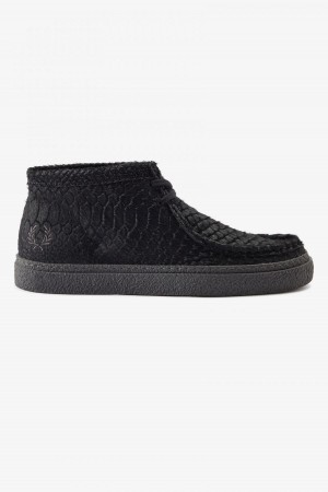 Fred Perry Mid Dawson Sko Herre Svarte | NOJVR63575