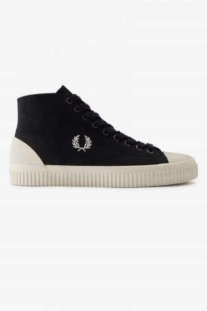 Fred Perry Mid Hughes Sko Herre Svarte | XNOGW52919