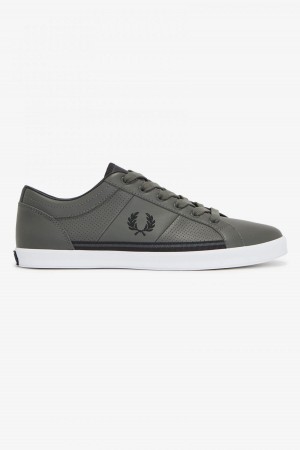 Fred Perry Perforated Baseline Sko Herre Grønn Svarte | NODYB45476