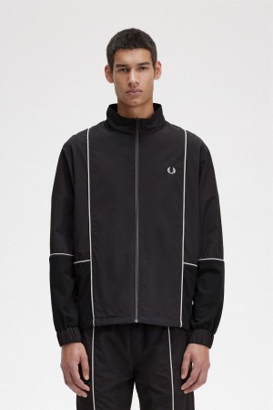 Fred Perry Piped Shell Frakker Herre Svarte | NOEAH14984