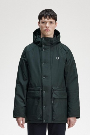 Fred Perry Polstret Zip Through Frakker Herre Grønn | NOJBT94150