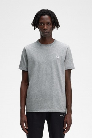 Fred Perry Ringer T-skjorte Herre Steel Marl | PNOQX11010