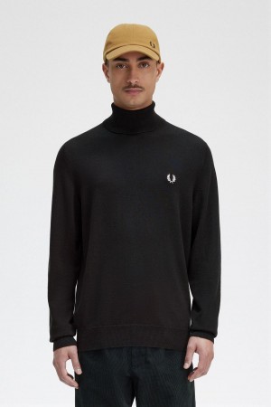 Fred Perry Roll Neck Jumper Strikkevarer Herre Grønn | NOEGJ43453