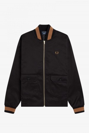 Fred Perry Tennis Bomber Frakker Herre Svarte | MNOFT93886