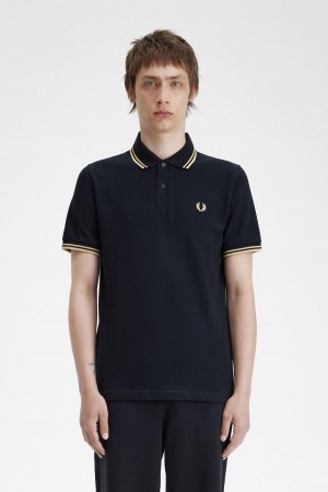 Fred Perry Tokyo M12 Polo T Skjorte Herre Svarte | BNOSD99877