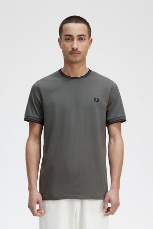 Fred Perry Twin Tipped T-skjorte Herre Grønn | LNOSX96738