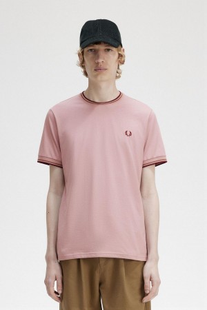 Fred Perry Twin Tipped T-skjorte Herre Rosa Rosa | ANOWC61319