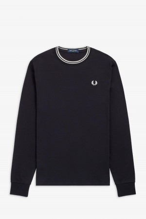 Fred Perry Twin Tipped T-skjorte Herre Svarte | NOZDE71854