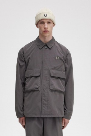 Fred Perry Utility Skjorte Herre Gunmetal | SNONY43671