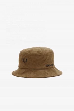 Fred Perry Waffle Cord Bucket Hatt Accessories Svarte | FNOUI25320