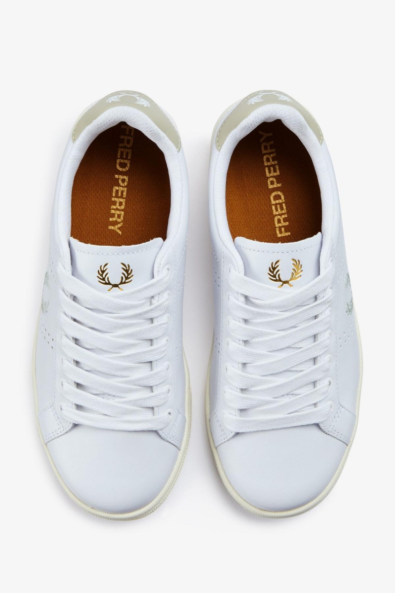 Fred Perry B721 Sko Herre Hvite Lyse | XNOGW31067