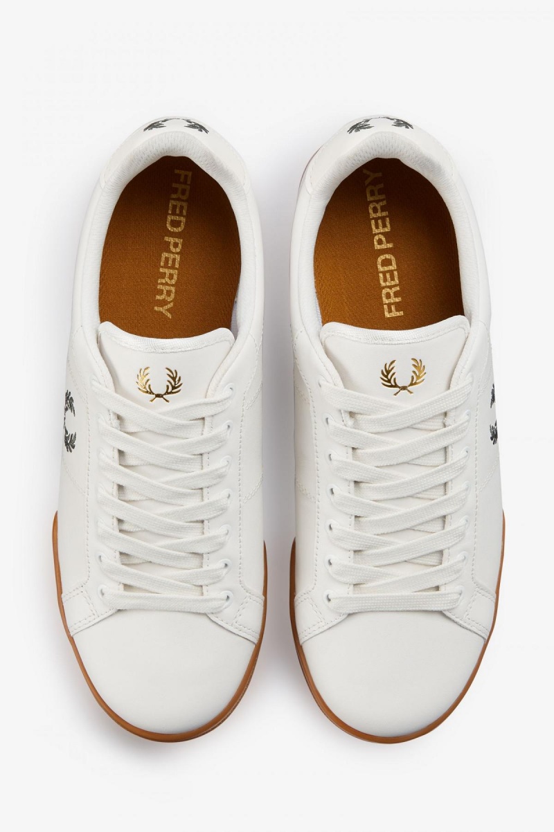 Fred Perry B722 Sko Herre Hvite Grønn | NOZPD48834