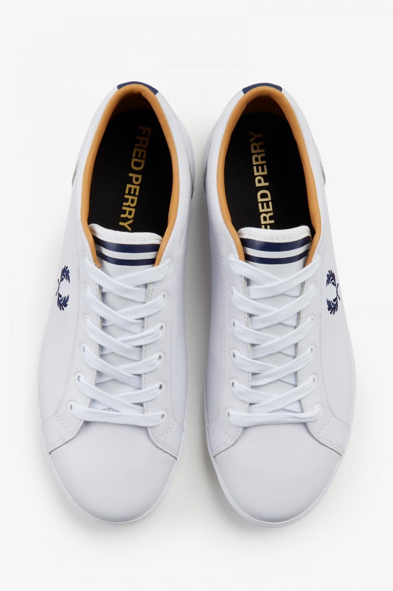 Fred Perry Baseline Sko Herre Hvite | NOXBR22962