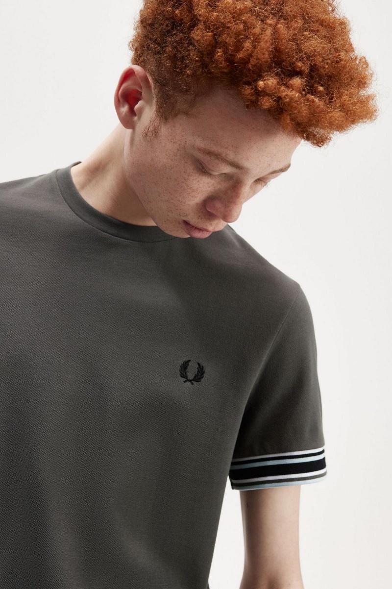 Fred Perry Bold Tipped Piqué T-skjorte Herre Grønn | ENOHC57619