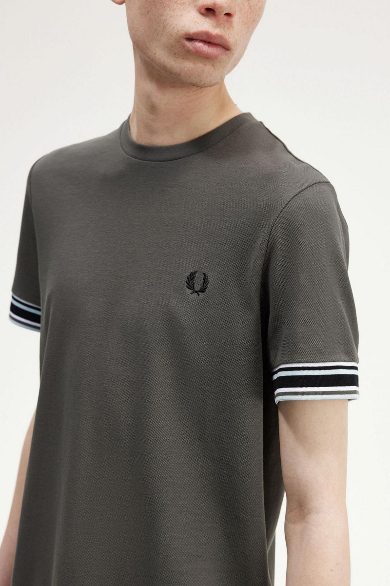 Fred Perry Bold Tipped Piqué T-skjorte Herre Grønn | ENOHC57619