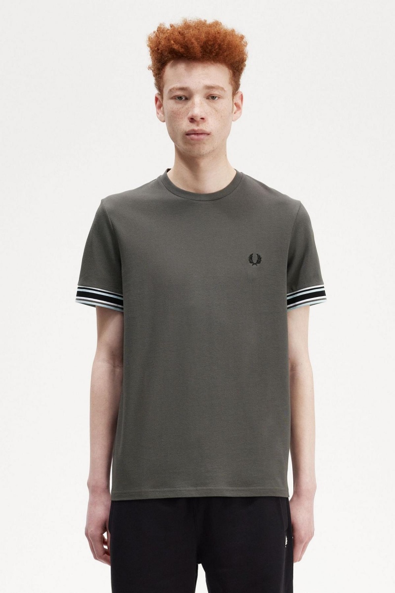 Fred Perry Bold Tipped Piqué T-skjorte Herre Grønn | ENOHC57619