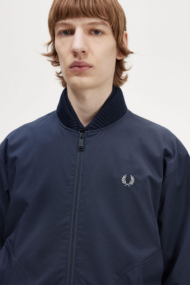 Fred Perry Bomber Frakker Herre Marineblå | XNOGW93414