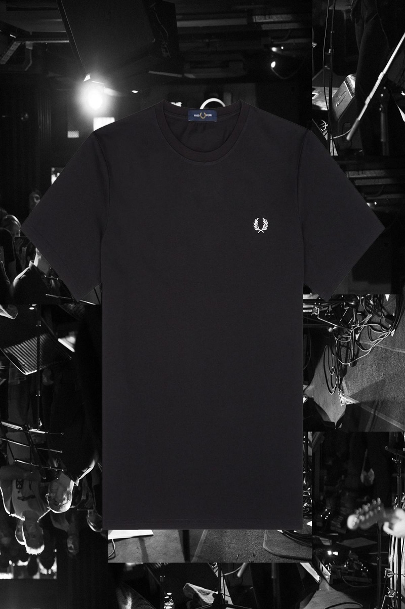 Fred Perry Bristol Ringer T-skjorte Herre Svarte | GNOEC27902