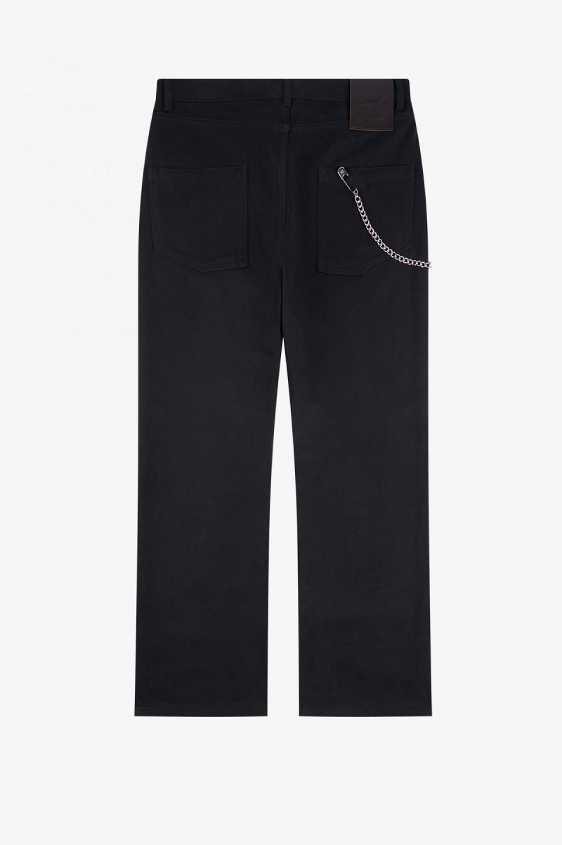 Fred Perry Brushed Denim Trousers Bukser Herre Svarte | NOJZR39851