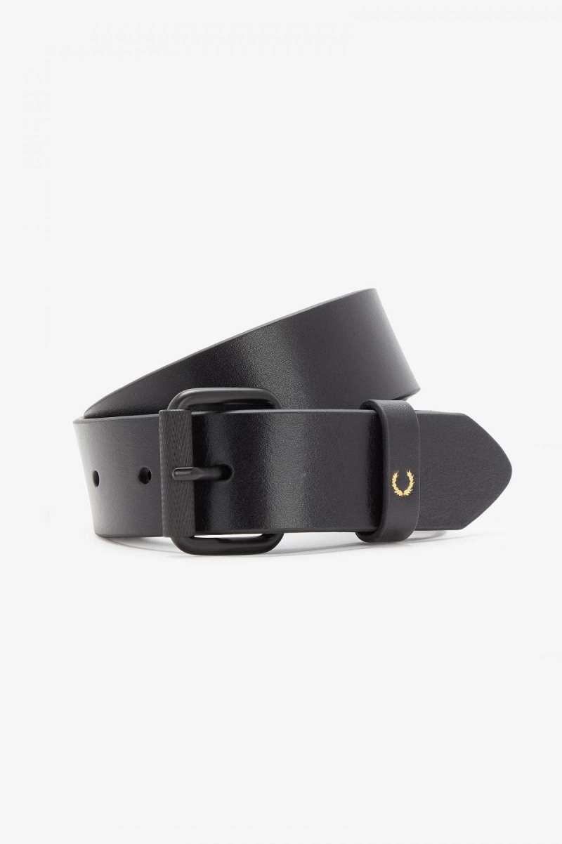 Fred Perry Burnished Lær Belte Accessories Svarte | ANODF48610