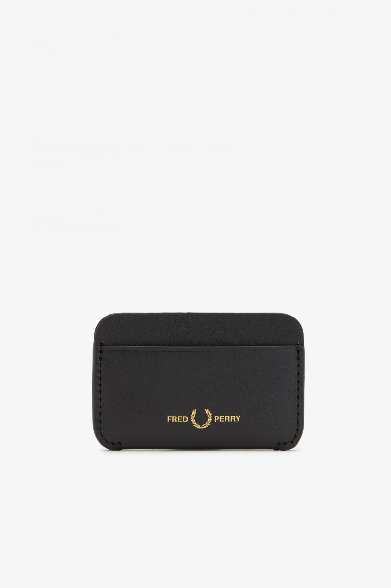 Fred Perry Burnished Lær Cardholder Lommebok Accessories Svarte | XNOGW72411