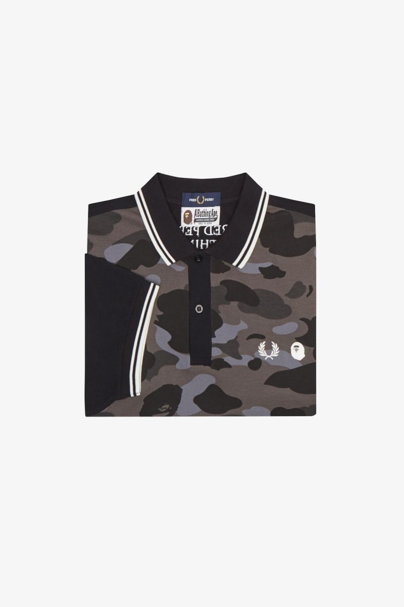 Fred Perry Camouflage Fred Perry Shirt Polo T Skjorte Herre Svarte | PNOER75920