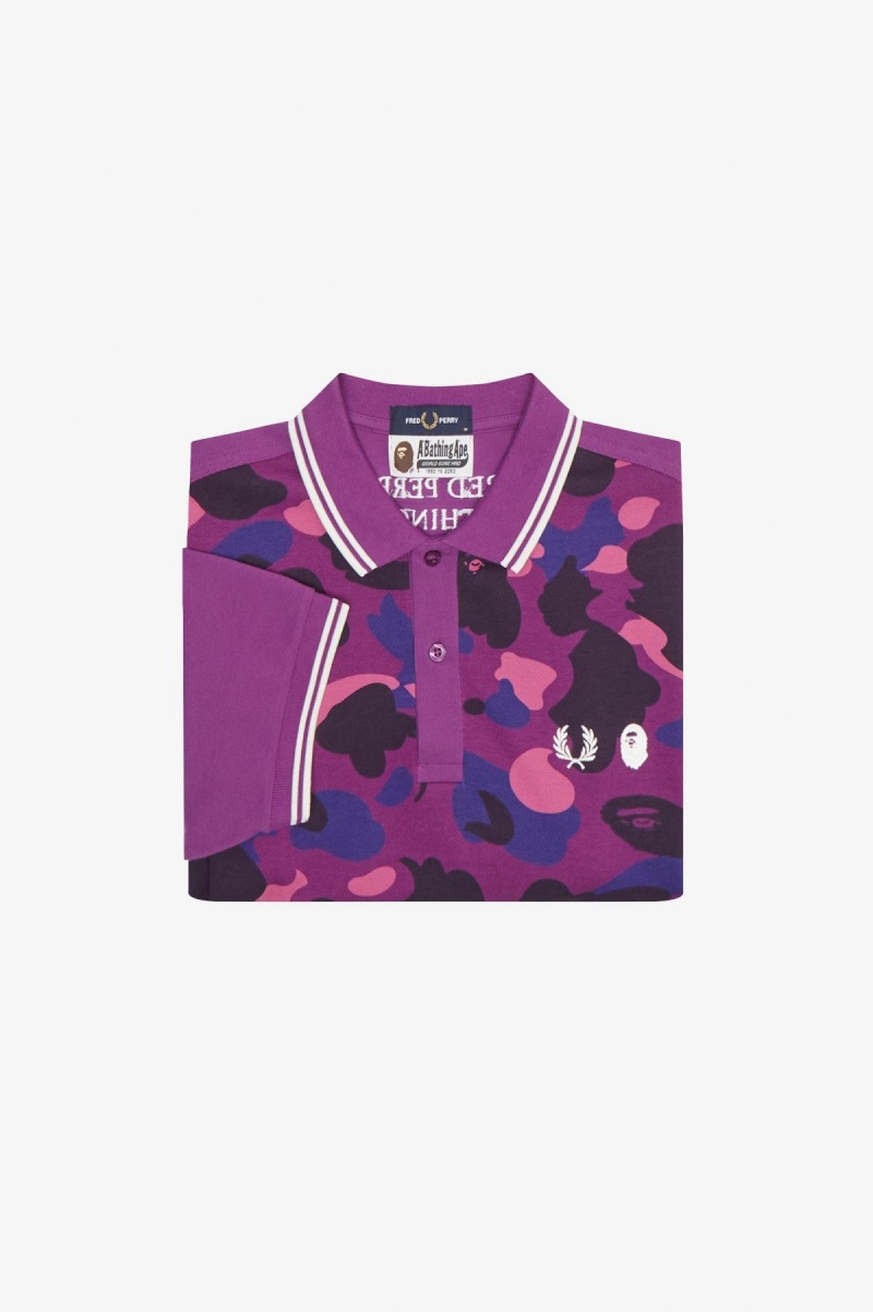 Fred Perry Camouflage Fred Perry Shirt Polo T Skjorte Herre Lilla | MNOHR57448