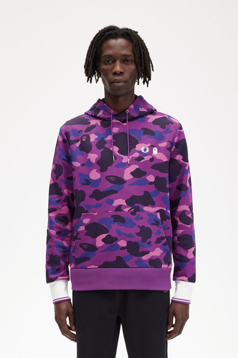 Fred Perry Camouflage Hette Gensere Herre Lilla | PNOER42972