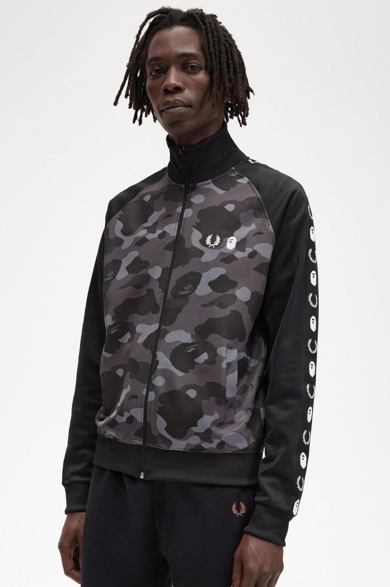 Fred Perry Camouflage Panel Treningsjakke Herre Svarte | ZNONQ66853