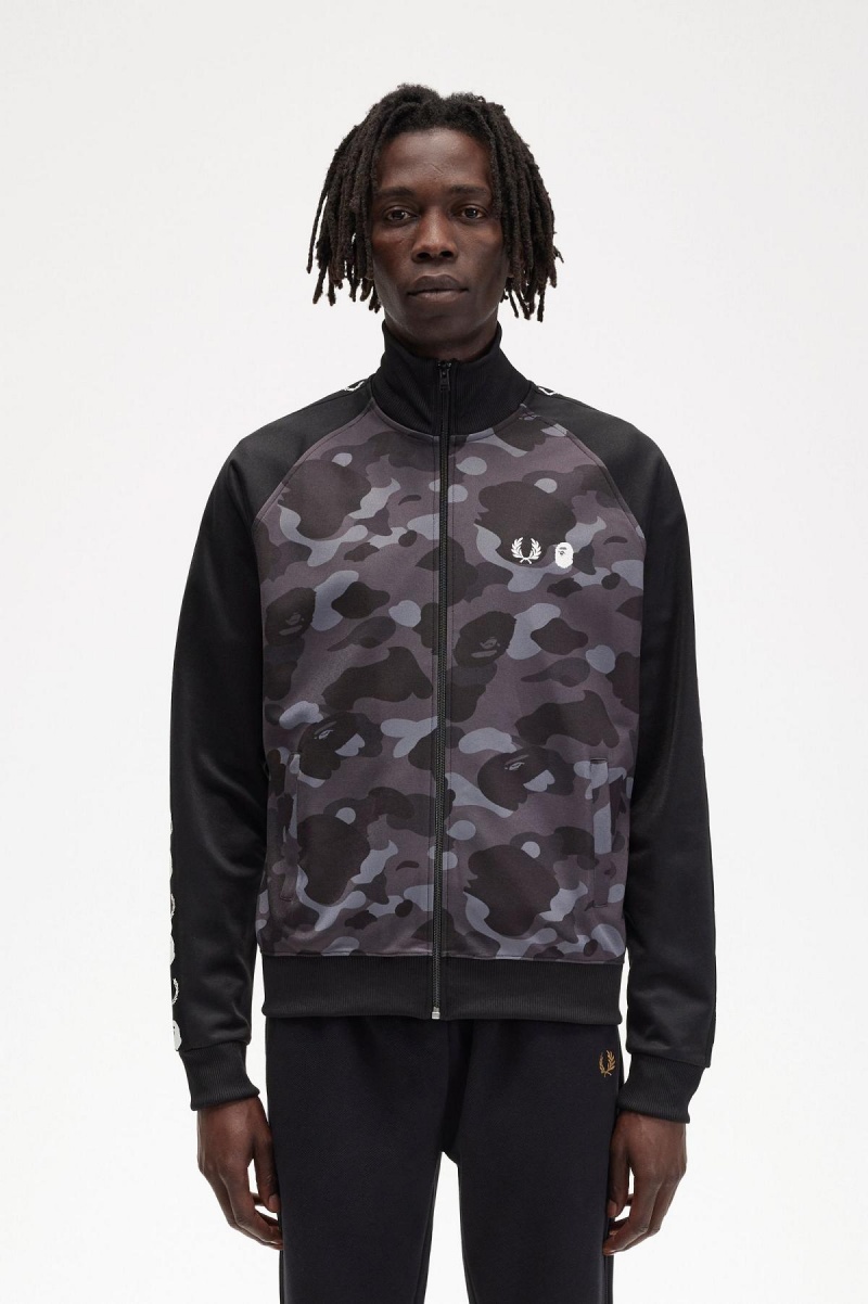 Fred Perry Camouflage Panel Treningsjakke Herre Svarte | ZNONQ66853