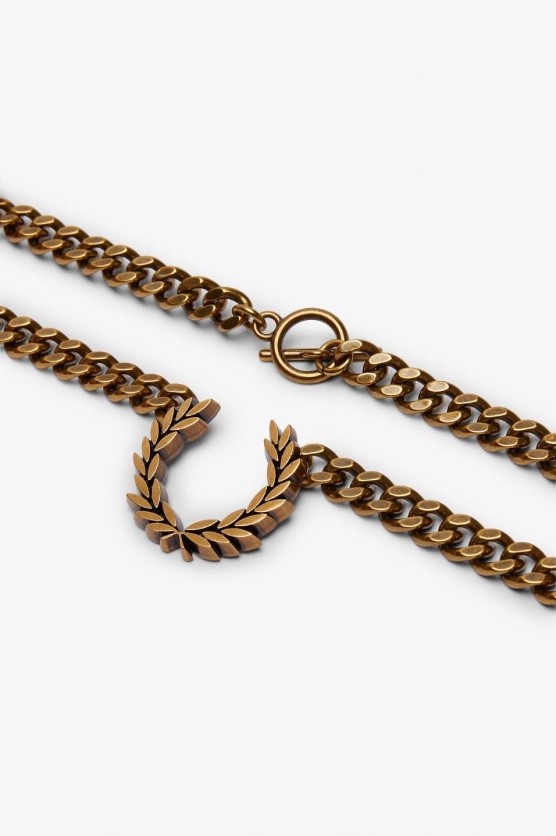 Fred Perry Chunky Laurel Wreath Necklace Smykker Accessories Gull | ENOVG37409