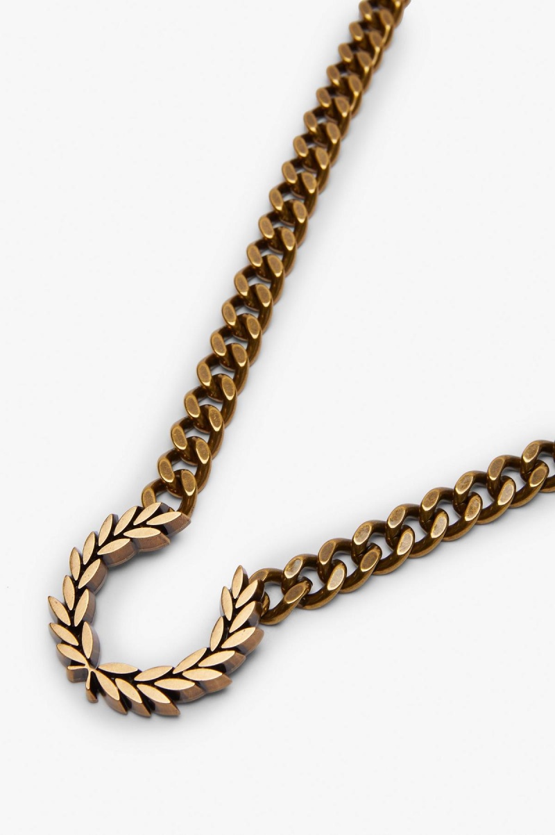 Fred Perry Chunky Laurel Wreath Necklace Smykker Accessories Gull | ENOVG37409