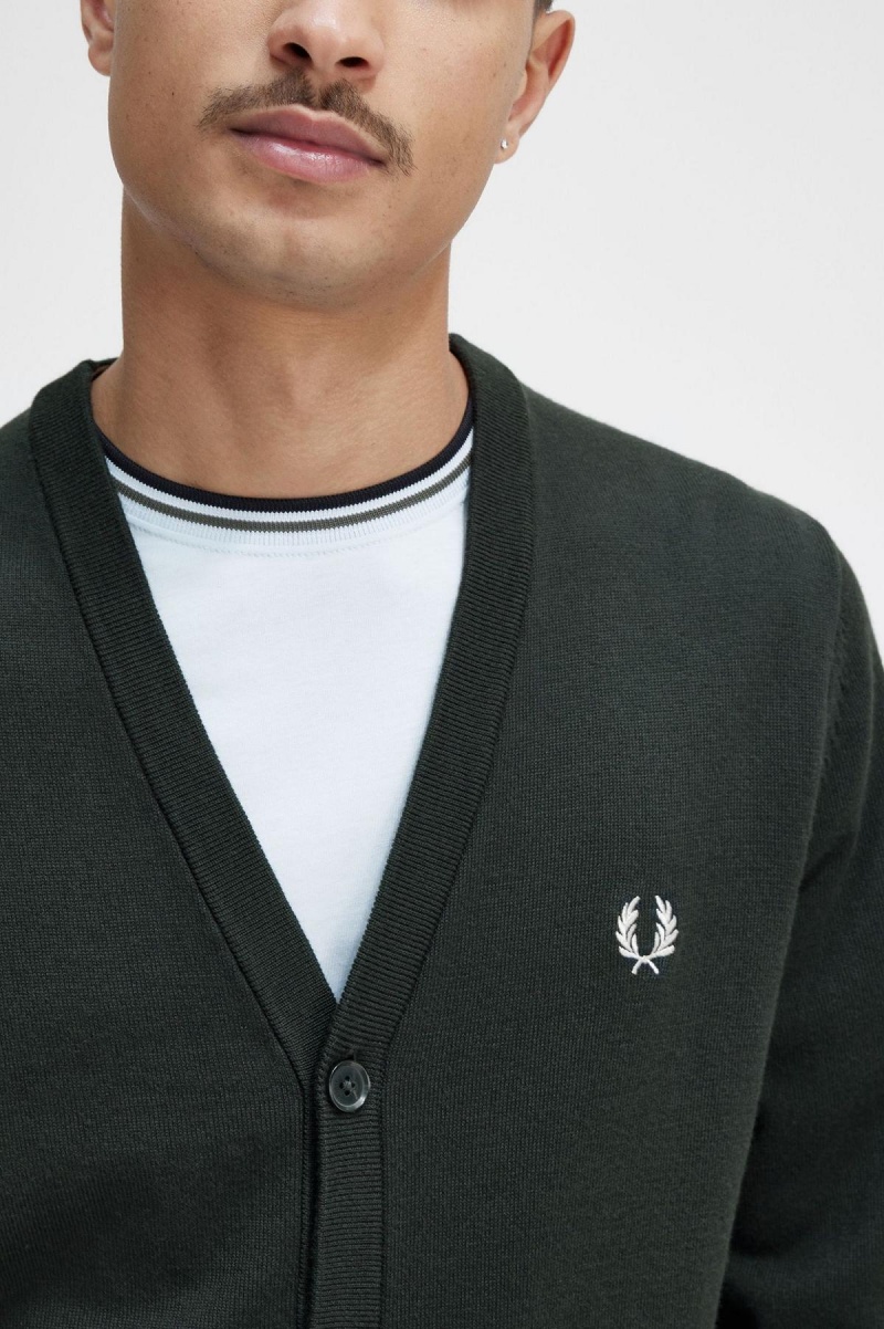 Fred Perry Classic Cardigan Strikkevarer Herre Grønn | XNOGW75528