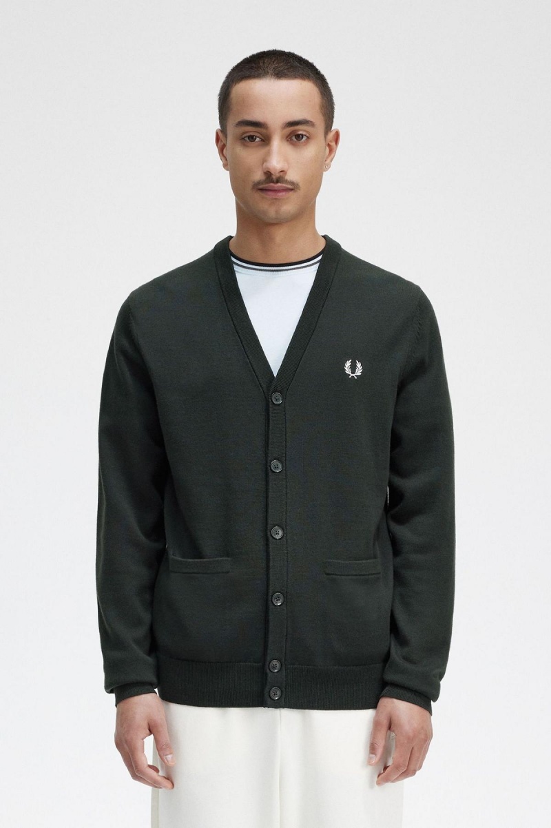 Fred Perry Classic Cardigan Strikkevarer Herre Grønn | XNOGW75528