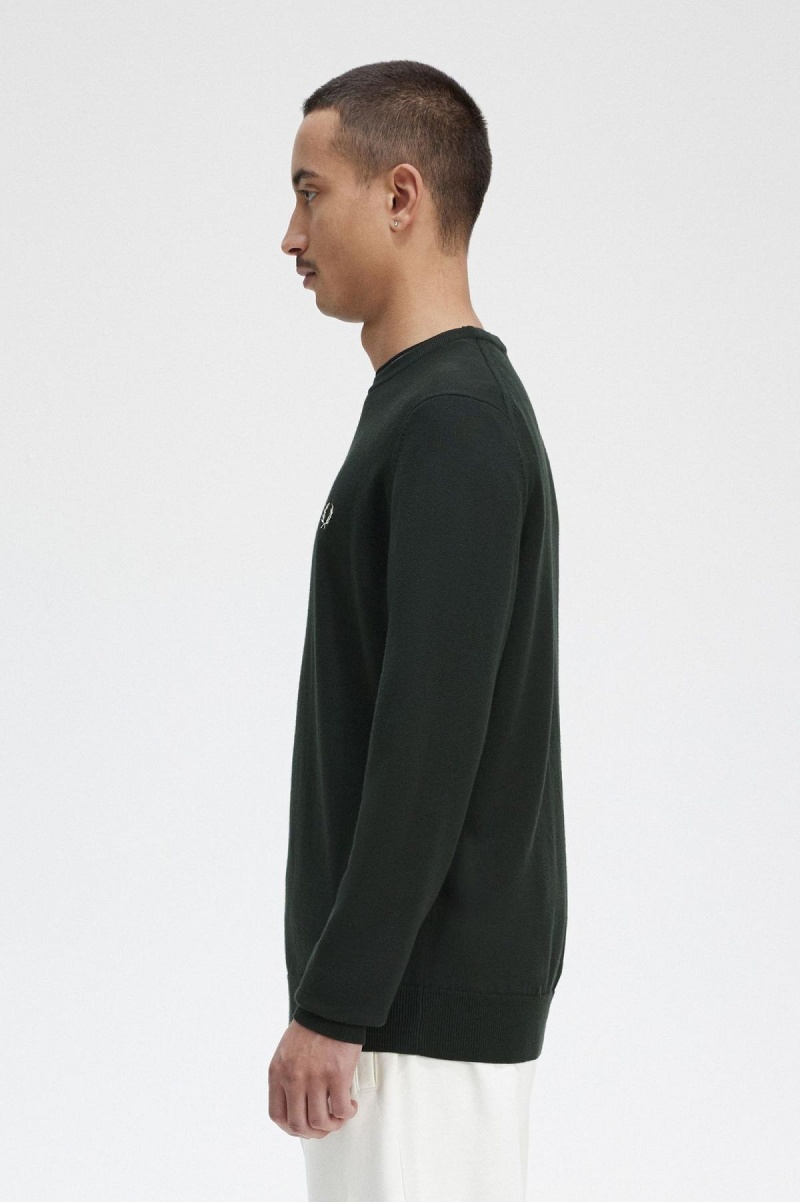 Fred Perry Classic Crew Neck Jumper Strikkevarer Herre Grønn | GNOUC23918