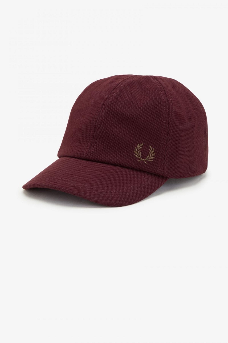 Fred Perry Classic Piqué Cap Accessories Oxblood / Shaded Stone | FNOUI30391