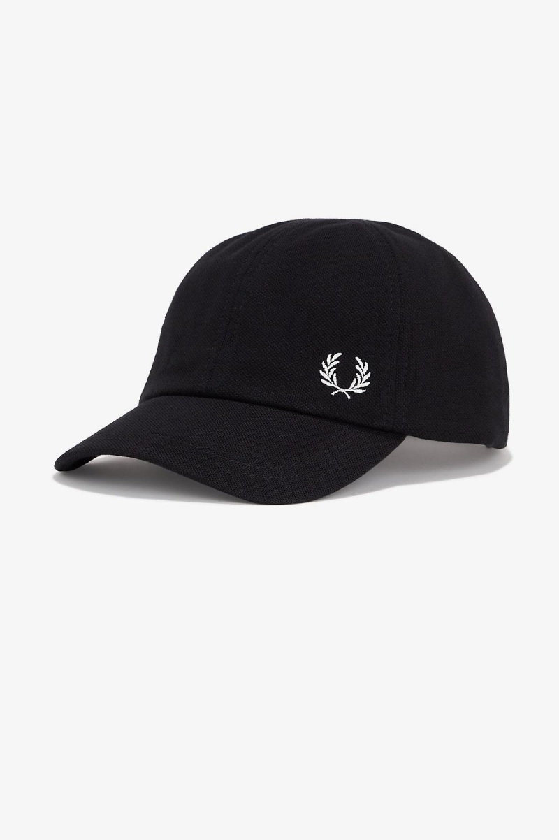 Fred Perry Classic Piqué Cap Accessories Svarte Hvite | BNOSO90517