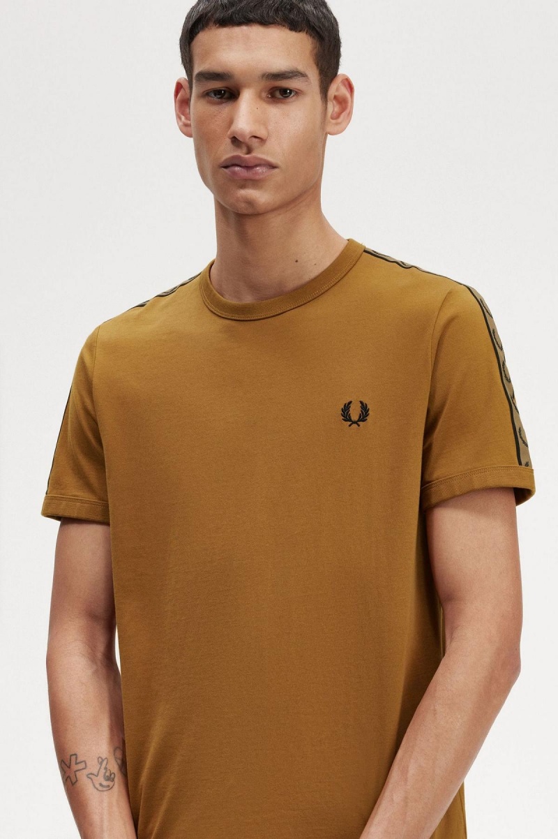 Fred Perry Contrast Tape Ringer T-skjorte Herre Mørke | NOEGJ52299