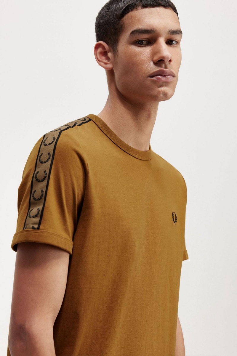 Fred Perry Contrast Tape Ringer T-skjorte Herre Mørke | NOEGJ52299