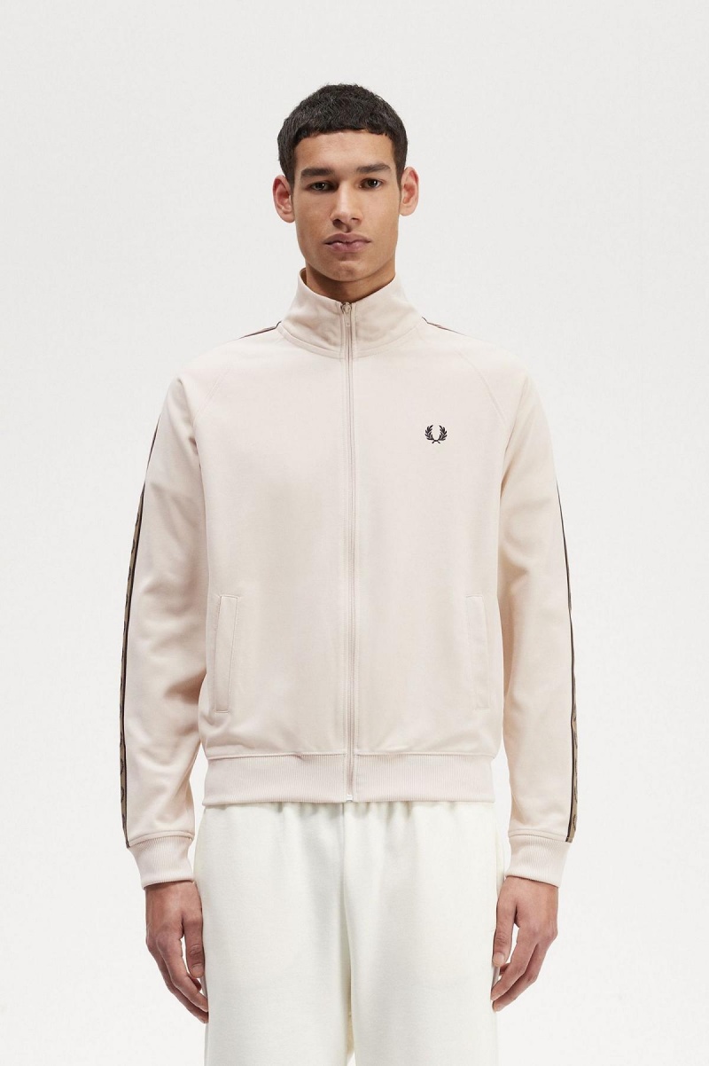 Fred Perry Contrast Tape Treningsjakke Herre Oatmeal / Shaded Stone | PNOER46911