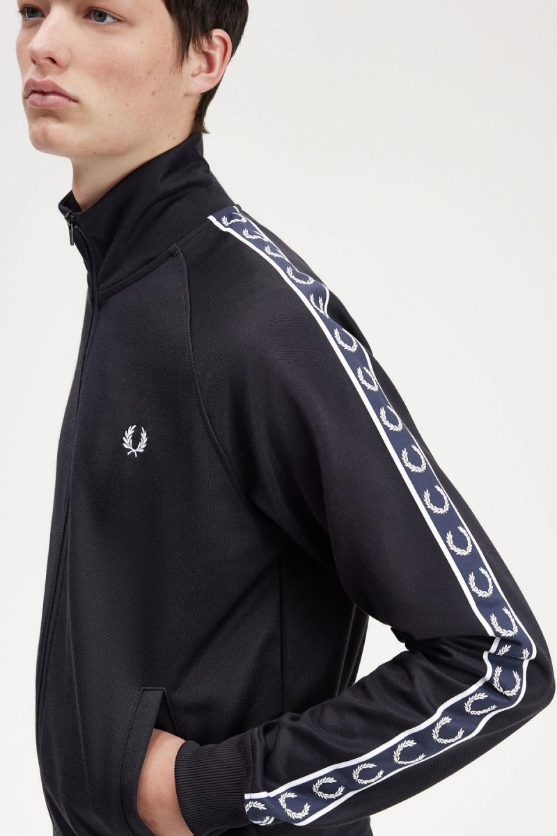 Fred Perry Contrast Tape Treningsjakke Herre Marineblå Marineblå | DNOKV71518