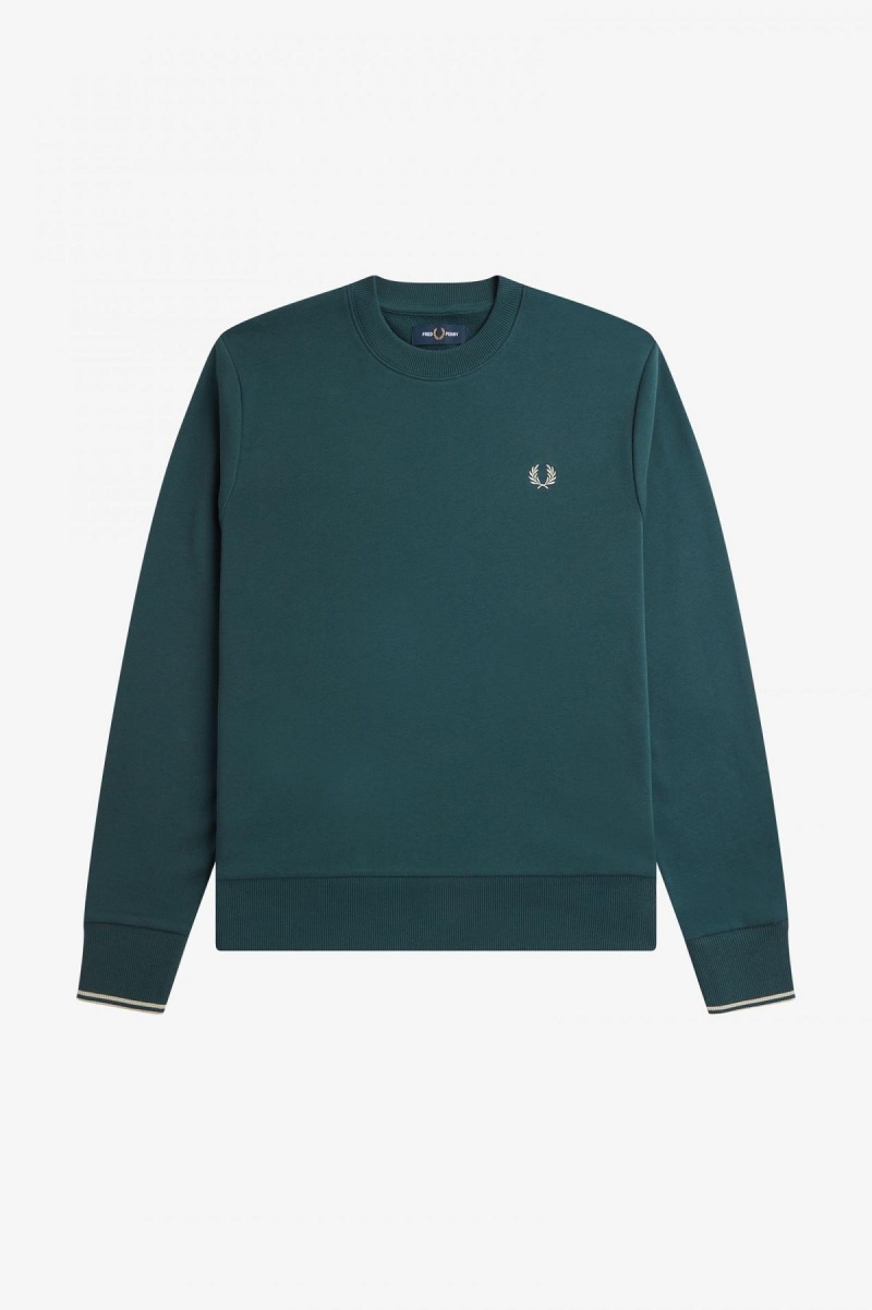 Fred Perry Crew Neck Gensere Herre Blå | NOQAV81286