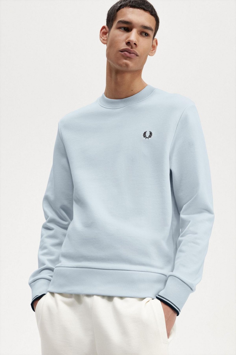 Fred Perry Crew Neck Gensere Herre Lyse | NOJKU72316