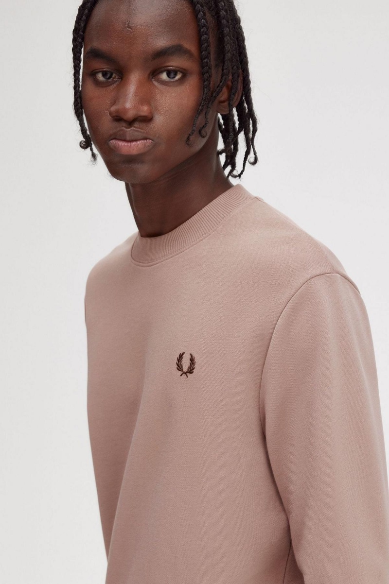 Fred Perry Crew Neck Gensere Herre Mørke Rosa | ANOWC73494