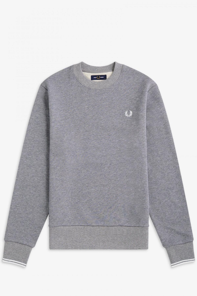 Fred Perry Crew Neck Gensere Herre Steel Marl | MNOFT91994