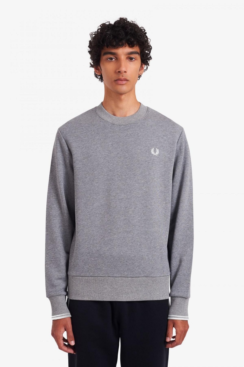 Fred Perry Crew Neck Gensere Herre Steel Marl | MNOFT91994