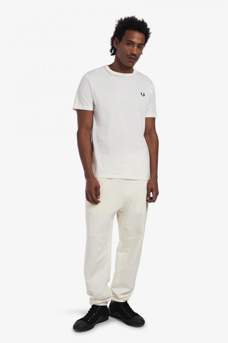 Fred Perry Crew Neck T-skjorte Herre Hvite | NOCVG91035